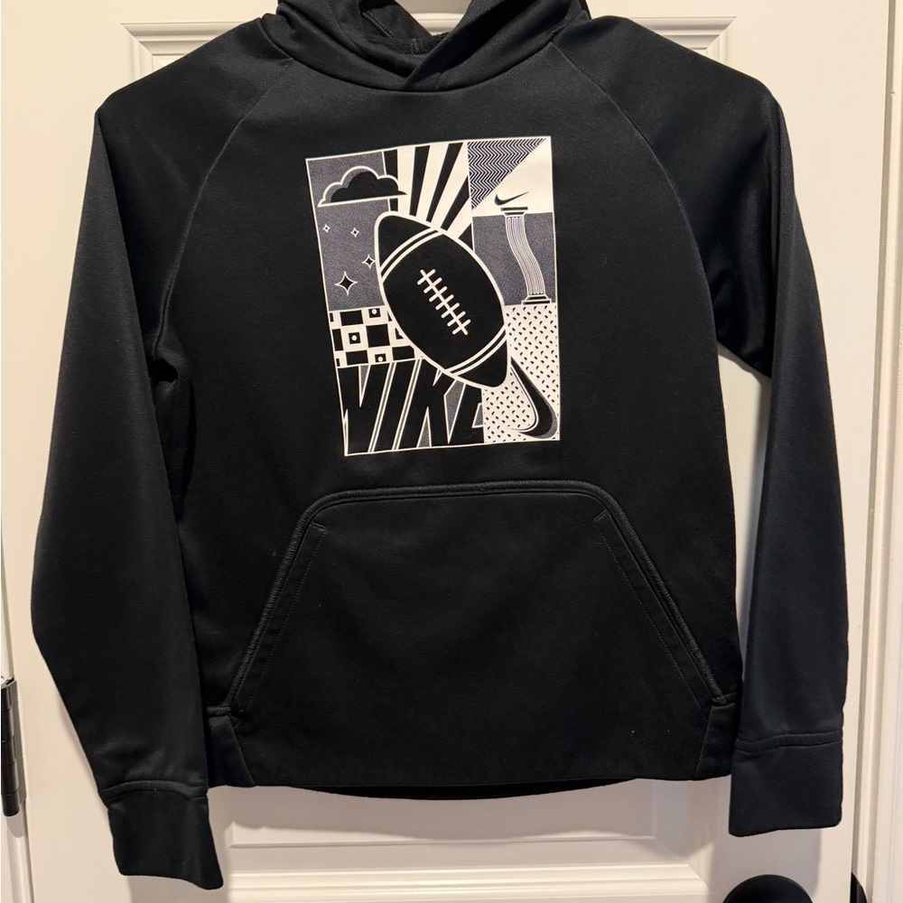 Boy’s Nike Dri-Fit Black Graphic Football Hoodie